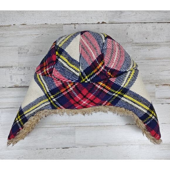 American Eagle Outfitters Plaid Trapper Hat Faux Fur One Size Fits Most - Picture 2 of 5